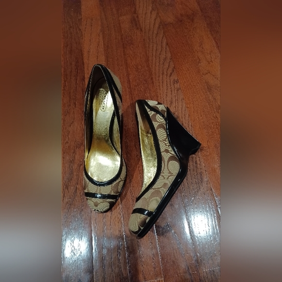 Coach monogram brown Kerryann Wedges - Picture 4 of 4